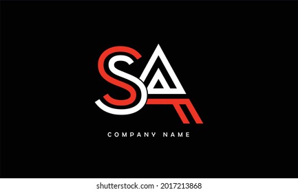 SA, AS Alphabets Letters Logo Monogram