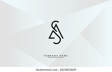 SA, AS Alphabets Letters Logo Monogram