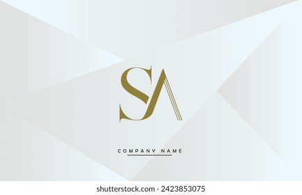 SA, AS Alphabets Letters Logo Monogram
