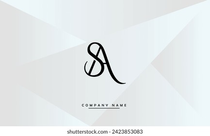 SA, AS Alphabets Letters Logo Monograma