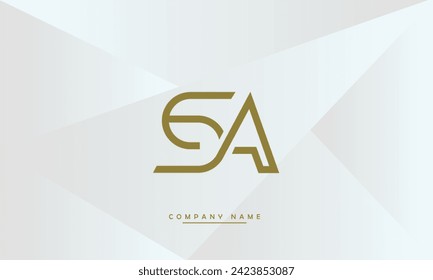 SA, AS Alphabets Letters Logo Monogram