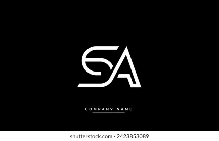 SA, AS Alphabets Letters Logo Monograma
