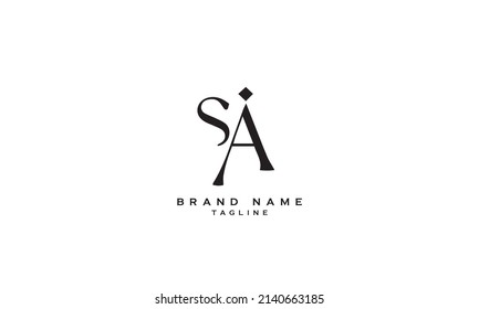  SA, AS, Resumen diseño del logotipo del alfabeto de la letra monográfica inicial