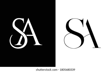 SA ,AS,S ,A  Abstract Letters Logo Monogram