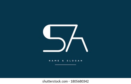 SA,AS,S,A Abstrakte Buchstaben Logo-Monogramm
