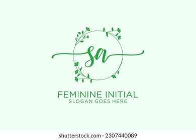 SA Beauty Monogram und elegante Logo Design Handschrift-Logo der ersten Signatur, Hochzeit, Mode, Blumen und botanisch mit kreativen Vorlage.