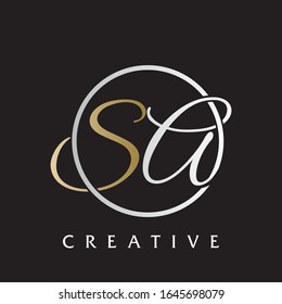 SA circle logo design vector icon