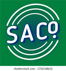 SA CO. LOGO - S AND A LETTER AND ALPHABET WITH THREE CIRCLE LINE ROUND LOGO