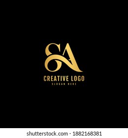 SA Combination text logotype. Minimalist letter concept. Typography for Company and Business Logo.