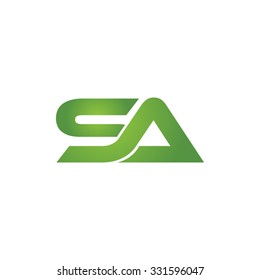 SA company linked letter logo green