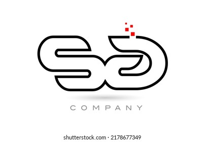 SA verbundene Alphabet Buchstaben Logo Symbol Kombination Design mit Punkten und rote Farbe. Kreative Vorlage für Unternehmen und Unternehmen