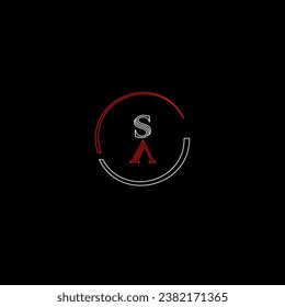 Plantilla de diseño de logotipo de letras modernas creativas de SA