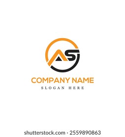 AS or SA Creative Modern Letters Logo Design with vector templat design
