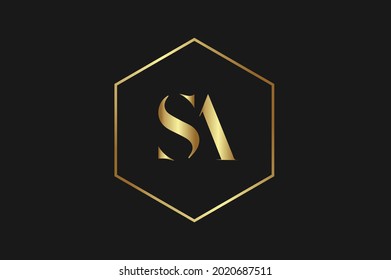 SA elegantes Logo mit Initialen für Unternehmen - Vektorgrafik