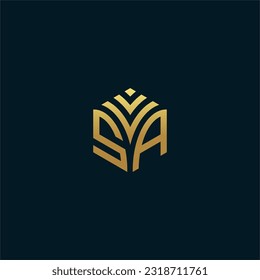 Letra inicial diseño del logotipo de S hexagon, prosperar, desarrollar, natural, de lujo, simple, logotipo de finanzas, inmobiliario, traje para su empresa.