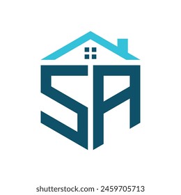 In: SA House Logo Design Vorlage. Letter SA-Logo für Immobilien, Baugewerbe oder andere hausbezogene Unternehmen