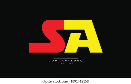 SA icon monogram letter text alphabet logo design
