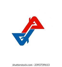 S+A Initial Aviation Logo with a Combination of Red and Blue