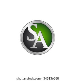 SA initial circle logo green