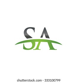 SA initial company green swoosh logo
