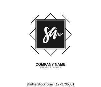 SA Initial Handwriting Logo Template Vector