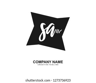 SA Initial Handwriting Logo Template Vector