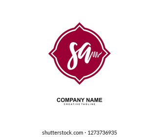 SA Initial Handwriting Logo Template Vector