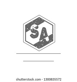 SA Initial Handwriting logo template vector