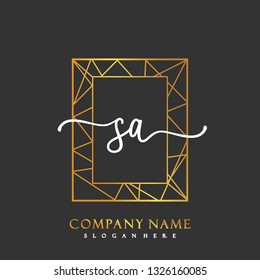 SA Initial Handwriting logo template vector