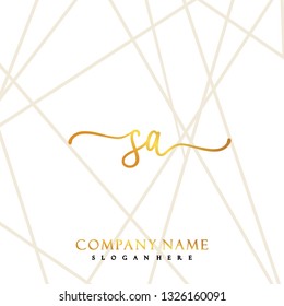 SA Initial Handwriting logo template vector