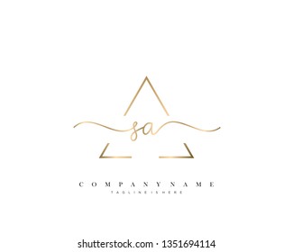 SA initial handwriting logo template vector