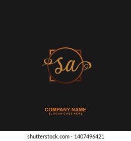 SA Initial handwriting logo vector