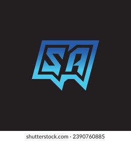 SA initial inspiration logo design esport and gaming clan ideas
