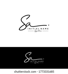 SA Initial letter handwriting and signature logo.