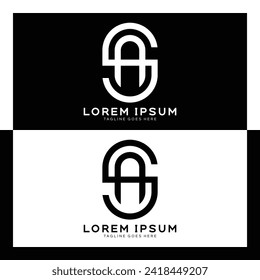 SA Logo für den Anfangsbuchstaben. Alphabet S und A Muster-Design-Monogramm