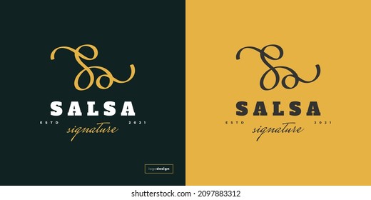 Diseño del logotipo inicial de SA con estilo de escritura a mano. Logotipo o símbolo de firma inicial para matrimonio, moda, joyería, boutique, botánica, floral y de identidad empresarial