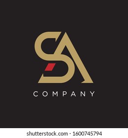sa initial logo design luxury icon