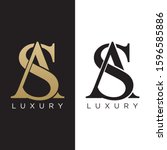 sa or as initial logo design vector icon