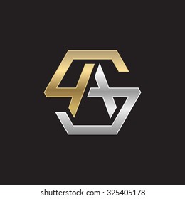 AS SA initial logo, hexagon S shape logo