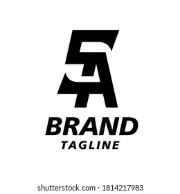 Símbolo de la marca de la letra del logotipo inicial de SA