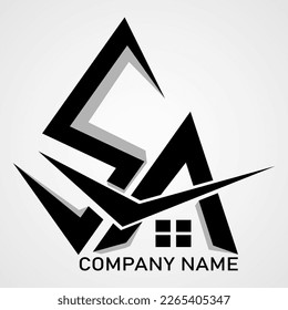 SA Erstmalige Logo-Vorlage für Firmenmarken, Wohnungsindustrie mit einfachem und abstraktem Design
