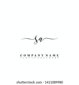 SA Initial luxury handwriting logo vector