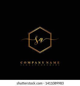 SA Initial luxury handwriting logo vector