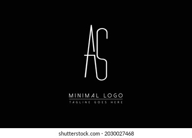 AS or SA anfängliche minimale verlinkte Buchstaben Logo Vektorgrafik Monogramm
