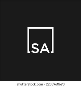 SA erstes Monogramm-Logo mit quadratischem Design