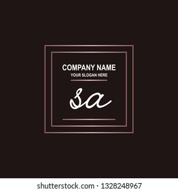 SA initial signature logo. handwriting logo template vector,