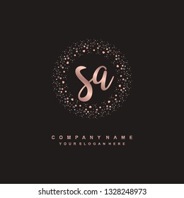 SA initial signature logo. handwriting logo template vector,