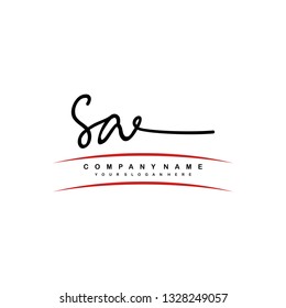 SA initial signature logo. handwriting logo template vector,