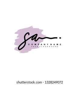 SA initial signature logo. handwriting logo template vector,