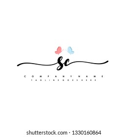 SA initial signature logo. handwriting logo template vector,